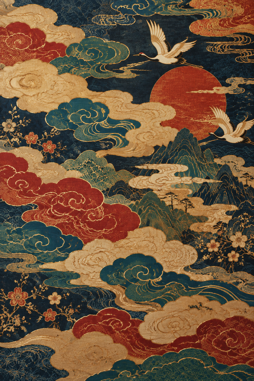 Heritage-themed visual featured in Zopia's campaign: Yun brocade
